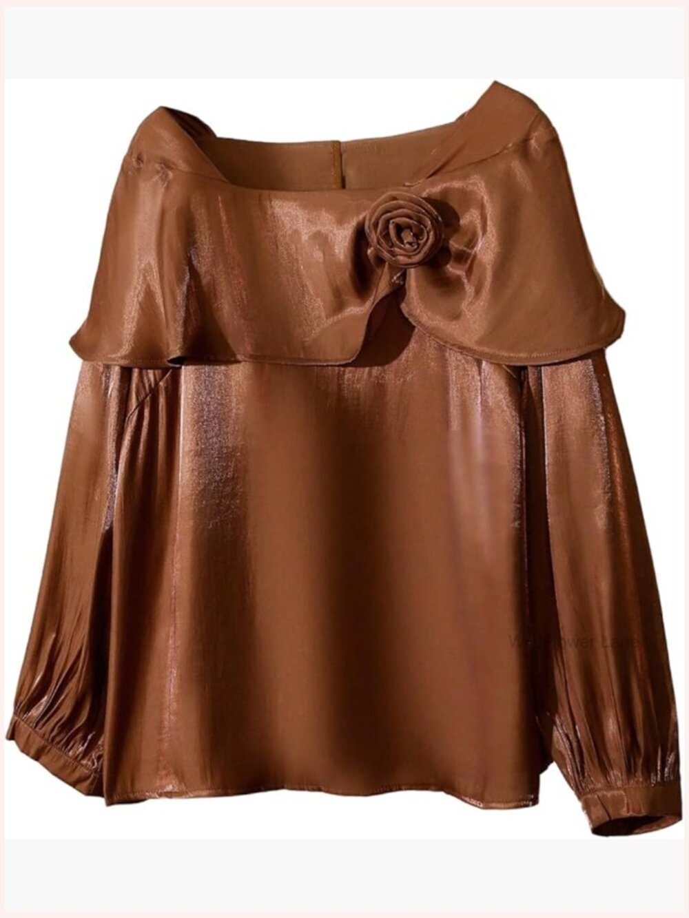 Plus Size 3D Floral Blouse Long Sleeve Square Neck Elegant Party Top Fall